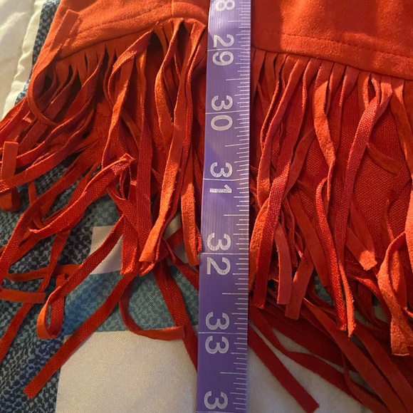 Canyon Road red fringe hem western maxi skirt. Size 2x. Front criss cross is off - Picture 9 of 9